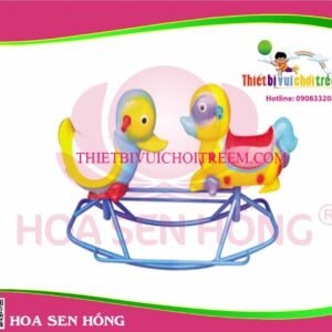 Bập bênh SE-37-02 cho sân chơi ngoài trời khu chung cư, trường mầm non, resort, công viên – Hoa Sen Hồng