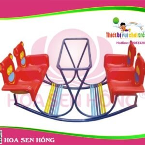 Bập bênh SE-37-03 cho sân chơi ngoài trời khu chung cư, trường mầm non, resort, công viên – Hoa Sen Hồng