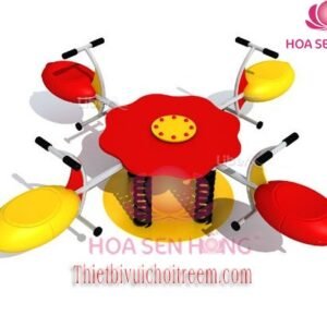 Bập bênh SE-38-01 cho sân chơi ngoài trời khu chung cư, trường mầm non, resort, công viên – Hoa Sen Hồng