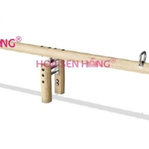 Bập bênh gỗ SE-38-02 cho sân chơi ngoài trời khu chung cư, trường mầm non, resort, công viên – Hoa Sen Hồng