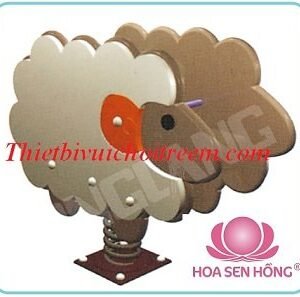 Thú nhún lò xo SH-033-05 cho sân chơi ngoài trời khu chung cư, trường mầm non, resort, công viên – Hoa Sen Hồng