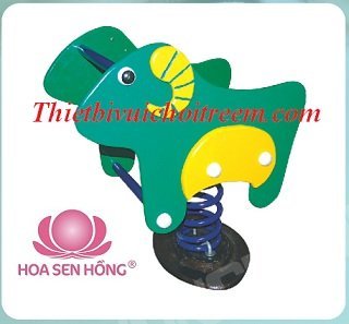Thú nhún lò xo SH-033-13 cho sân chơi ngoài trời khu chung cư, trường mầm non, resort, công viên – Hoa Sen Hồng