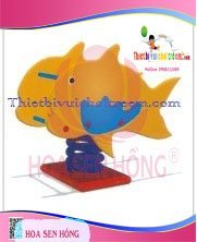 Thú nhún lò xo SH-033-21 cho sân chơi ngoài trời khu chung cư, trường mầm non, resort, công viên – Hoa Sen Hồng