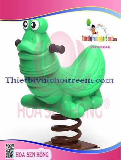 Thú nhún lò xo SH-035-02 cho sân chơi ngoài trời khu chung cư, trường mầm non, resort, công viên – Hoa Sen Hồng