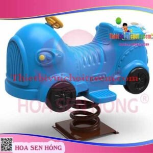 Thú nhún lò xo SH-035-04 cho sân chơi ngoài trời khu chung cư, trường mầm non, resort, công viên – Hoa Sen Hồng