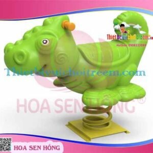 Thú nhún lò xo SH-035-05 cho sân chơi ngoài trời khu chung cư, trường mầm non, resort, công viên – Hoa Sen Hồng