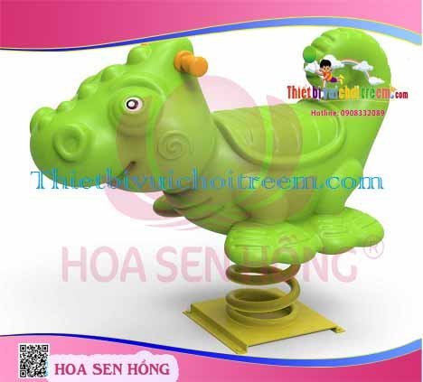 Thú nhún lò xo SH-035-05 cho sân chơi ngoài trời khu chung cư, trường mầm non, resort, công viên – Hoa Sen Hồng
