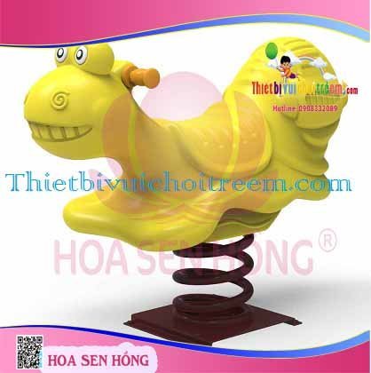 Thú nhún lò xo SH-035-06 cho sân chơi ngoài trời khu chung cư, trường mầm non, resort, công viên – Hoa Sen Hồng