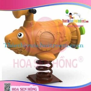 Thú nhún lò xo SH-035-10 cho sân chơi ngoài trời khu chung cư, trường mầm non, resort, công viên – Hoa Sen Hồng