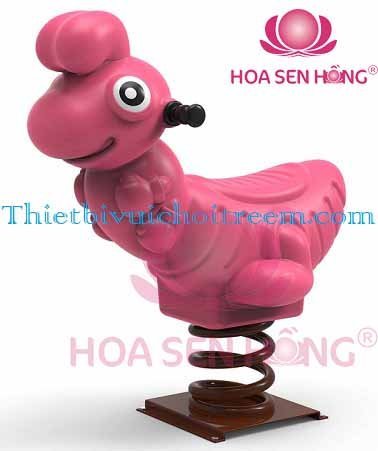Thú nhún lò xo SH-035-11 cho sân chơi ngoài trời khu chung cư, trường mầm non, resort, công viên – Hoa Sen Hồng