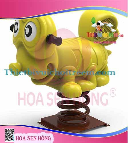 Thú nhún lò xo SH-035-12 cho sân chơi ngoài trời khu chung cư, trường mầm non, resort, công viên – Hoa Sen Hồng