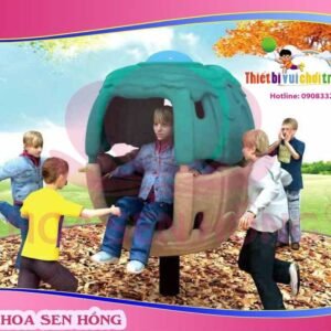 Thú nhún lò xo SH-035-14 cho sân chơi ngoài trời khu chung cư, trường mầm non, resort, công viên – Hoa Sen Hồng