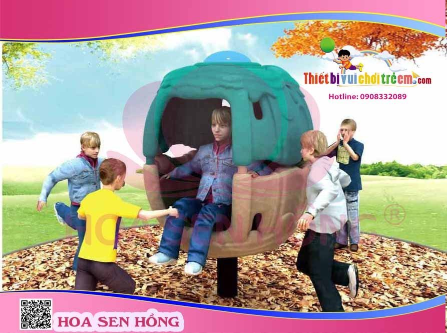 Thú nhún lò xo SH-035-14 cho sân chơi ngoài trời khu chung cư, trường mầm non, resort, công viên – Hoa Sen Hồng