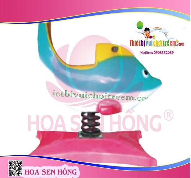 Thú nhún lò xo SH-036-03 cho sân chơi ngoài trời khu chung cư, trường mầm non, resort, công viên – Hoa Sen Hồng
