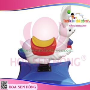 Thú nhún lò xo SH-036-04 cho sân chơi ngoài trời khu chung cư, trường mầm non, resort, công viên – Hoa Sen Hồng