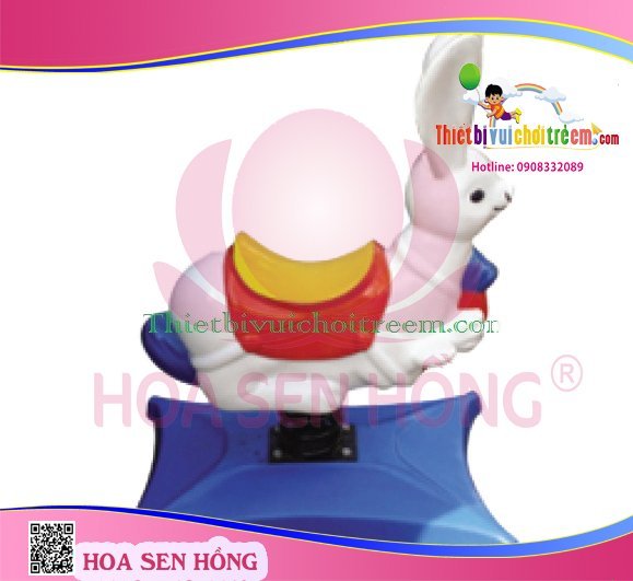 Thú nhún lò xo SH-036-04 cho sân chơi ngoài trời khu chung cư, trường mầm non, resort, công viên – Hoa Sen Hồng