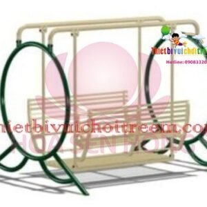 Xích đu SS-021-01 cho sân chơi ngoài trời khu chung cư, trường mầm non, resort, công viên – Hoa Sen Hồng