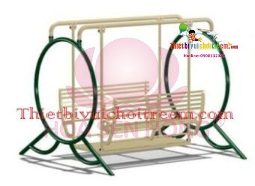 Xích đu SS-021-01 cho sân chơi ngoài trời khu chung cư, trường mầm non, resort, công viên – Hoa Sen Hồng