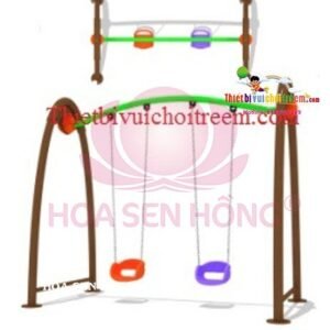 Xích đu SS-021-02 cho sân chơi ngoài trời khu chung cư, trường mầm non, resort, công viên – Hoa Sen Hồng