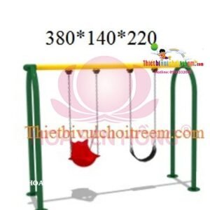 Xích đu SS-021-04 cho sân chơi ngoài trời khu chung cư, trường mầm non, resort, công viên – Hoa Sen Hồng