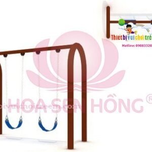 Xích đu SS-021-05 cho sân chơi ngoài trời khu chung cư, trường mầm non, resort, công viên – Hoa Sen Hồng