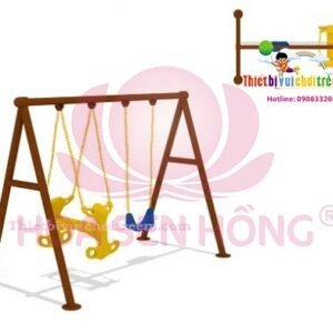 Xích đu SS-021-07 cho sân chơi ngoài trời khu chung cư, trường mầm non, resort, công viên – Hoa Sen Hồng