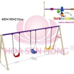 Xích đu SS-021-08 cho sân chơi ngoài trời khu chung cư, trường mầm non, resort, công viên – Hoa Sen Hồng
