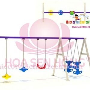 Xích đu SS-021-10 cho sân chơi ngoài trời khu chung cư, trường mầm non, resort, công viên – Hoa Sen Hồng