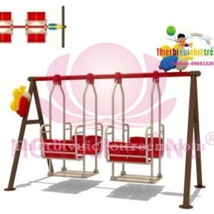 Xích đu SS-021-13 cho sân chơi ngoài trời khu chung cư, trường mầm non, resort, công viên – Hoa Sen Hồng