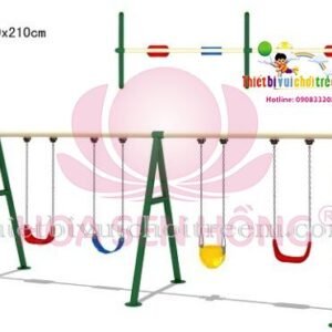 Xích đu SS-021-14 cho sân chơi ngoài trời khu chung cư, trường mầm non, resort, công viên – Hoa Sen Hồng