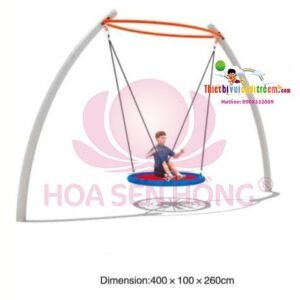 Xích đu SS-021-17 cho sân chơi ngoài trời khu chung cư, trường mầm non, resort, công viên – Hoa Sen Hồng