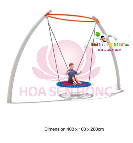 Xích đu SS-021-17 cho sân chơi ngoài trời khu chung cư, trường mầm non, resort, công viên – Hoa Sen Hồng