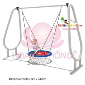 Xích đu SS-021-18 cho sân chơi ngoài trời khu chung cư, trường mầm non, resort, công viên – Hoa Sen Hồng
