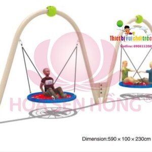 Xích đu SS-021-21 cho sân chơi ngoài trời khu chung cư, trường mầm non, resort, công viên – Hoa Sen Hồng