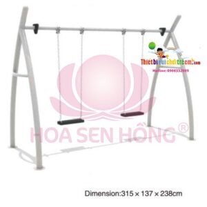 Xích đu SS-021-22 cho sân chơi ngoài trời khu chung cư, trường mầm non, resort, công viên – Hoa Sen Hồng