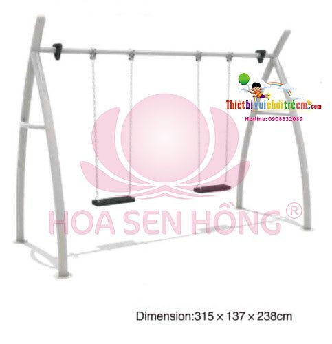 Xích đu SS-021-22 cho sân chơi ngoài trời khu chung cư, trường mầm non, resort, công viên – Hoa Sen Hồng