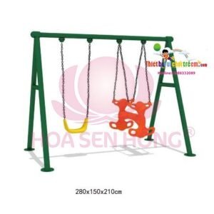 Xích đu SS-021-24 cho sân chơi ngoài trời khu chung cư, trường mầm non, resort, công viên – Hoa Sen Hồng