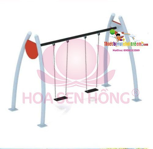 Xích đu SS-021-26 cho sân chơi ngoài trời khu chung cư, trường mầm non, resort, công viên – Hoa Sen Hồng