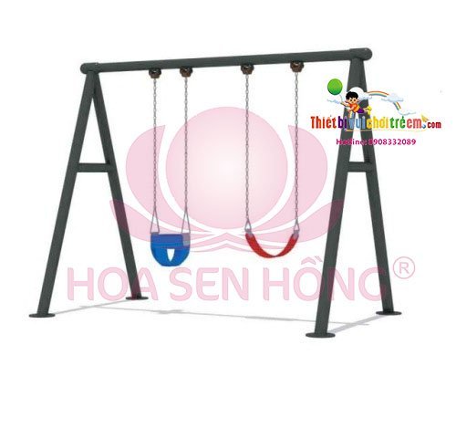 Xích đu SS-021-27 cho sân chơi ngoài trời khu chung cư, trường mầm non, resort, công viên – Hoa Sen Hồng