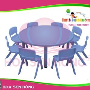Bàn tròn TC-42-04 cho trường mầm non, nhóm trẻ – Hoa Sen Hồng