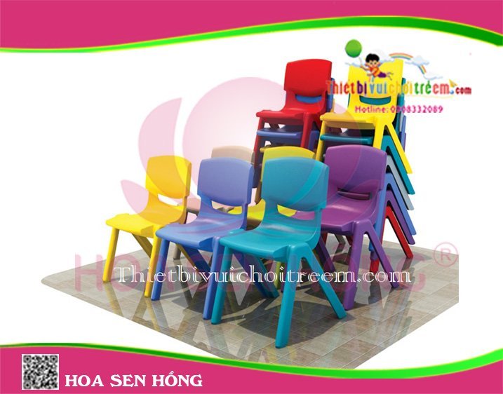 Ghế nhựa TC-42-10 cho trường mầm non, nhóm trẻ – Hoa Sen Hồng