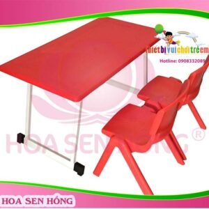 Bàn nhựa TC-42-12 cho trường mầm non, nhóm trẻ – Hoa Sen Hồng