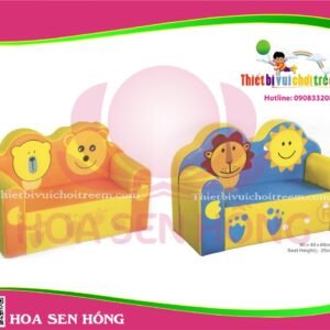 Ghế sofa trẻ em TC-42-15 cho trường mầm non, nhóm trẻ – Hoa Sen Hồng
