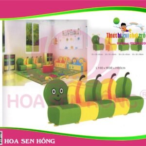 Ghế sofa trẻ em TC-42-16 cho trường mầm non, nhóm trẻ – Hoa Sen Hồng