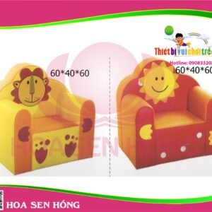 Ghế sofa trẻ em TC-42-17 cho trường mầm non, nhóm trẻ – Hoa Sen Hồng