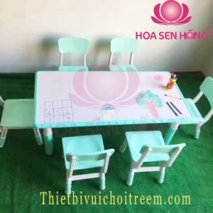 Bàn ghế mầm non TC-42-19 cho trường mầm non, nhóm trẻ – Hoa Sen Hồng
