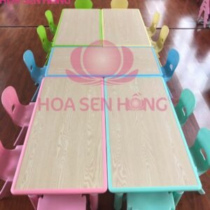 Bàn ghế mầm non TC-42-21 cho trường mầm non, nhóm trẻ – Hoa Sen Hồng